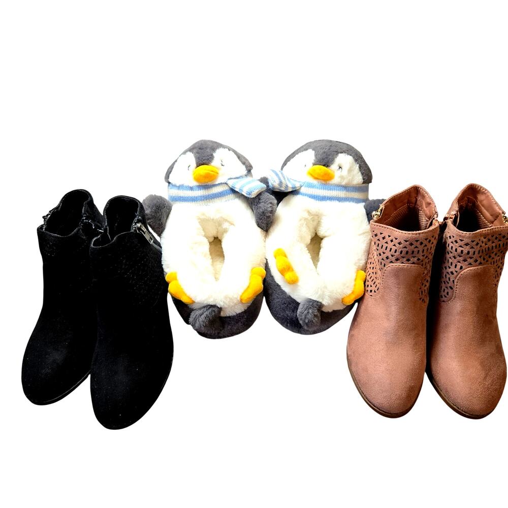Link + More Girl's Size 2 2.5 Ankle Boots Shoes Slippers Bulk Lot of 3  2 1/2